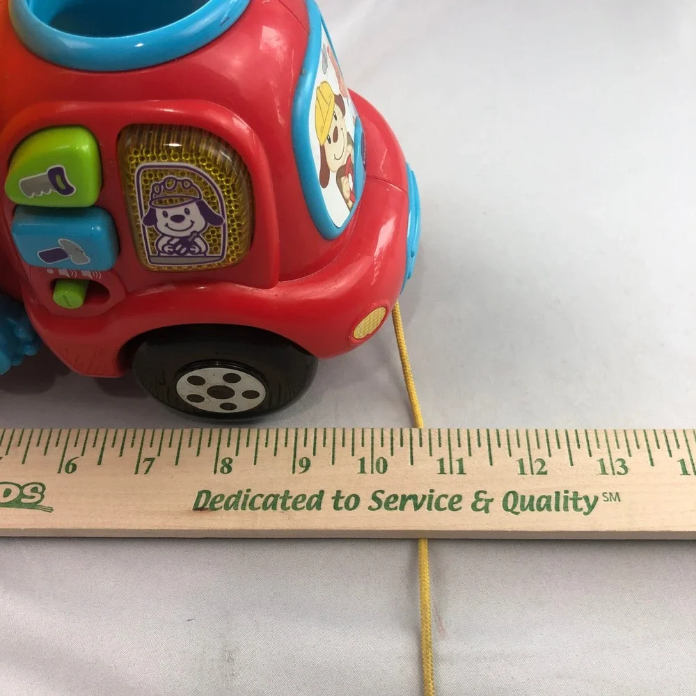 VTech Drop and Go Dump Truck Red Yellow Toddler Learning Toy Pull Along Truck